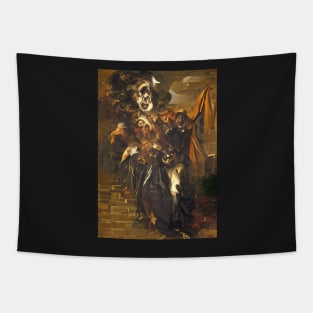 SURREAL BEGGAR WOMAN ON HALLOWEEN Tapestry