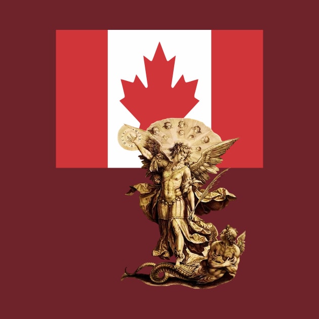 Canada Flag and St Michael the Archangel Angel by hispanicworld