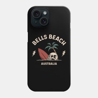 Vintage Surfing Bells Beach Australia // Retro Surf Skull Phone Case