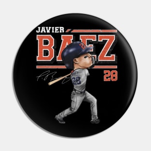 Javier Baez Detroit Cartoon Pin