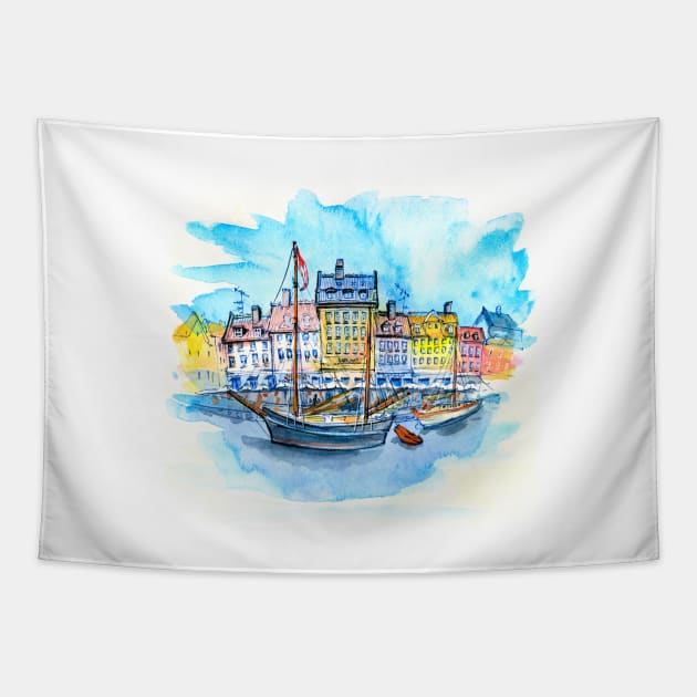 Nyhavn, Copenhagen, Denmark. Tapestry by kavalenkava