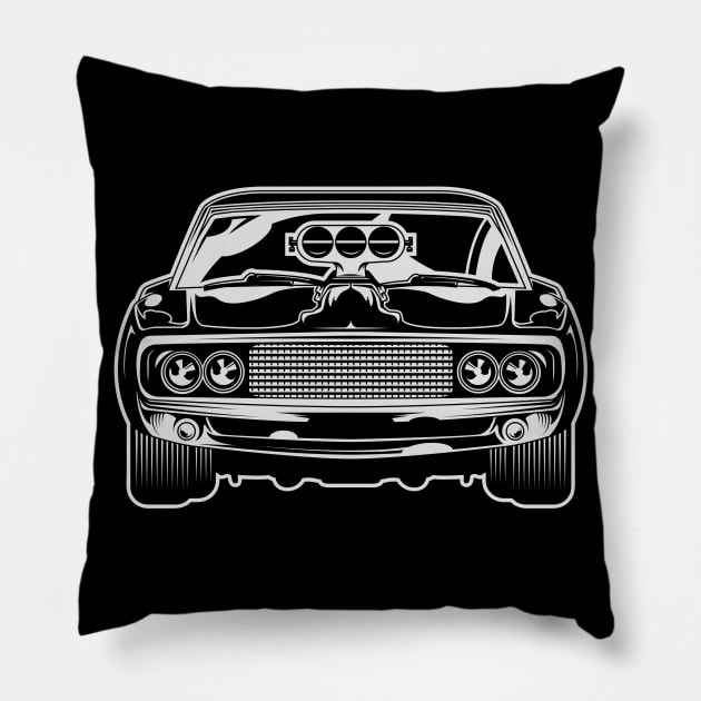 Muscle car Pillow by hellocrunk