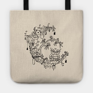 Steampunk Moon - collaboration with Coral Nathan (black) Tote