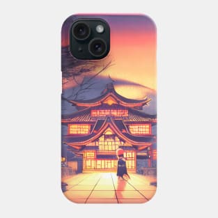 Japanese Sunset of Halloween Season Magical Temple Phone Case