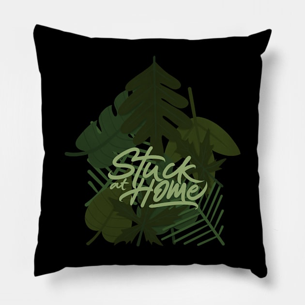 stuck at home Pillow by Karyavna