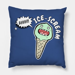 I Scream Funny Screaming Ice Cream Pun Birthday Gift Idea For Ice Cream Lover Pillow