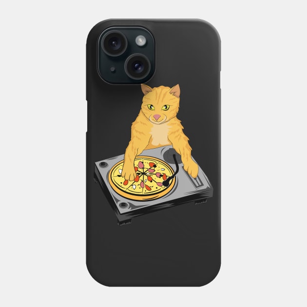 DJ Pizza Cat by Basement Mastermind Phone Case by BasementMaster