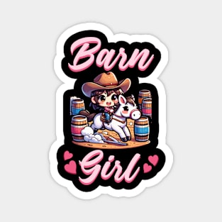 Barn Girl I Equestrian Pony Horse Fan Magnet