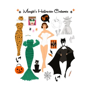 Margie's Halloween Costumes Paper Doll Art T-Shirt