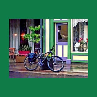 Owego NY - Bicycle Parked on Rainy Street T-Shirt