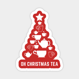 Funny Christmas Family Pyjama Top, Oh Christmas Tea, Funny Christmas Tree Pun, Christmas Pyjama Design Magnet