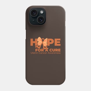 Hope For A Cure Butterfly - Uterine Cancer Awareness Phone Case