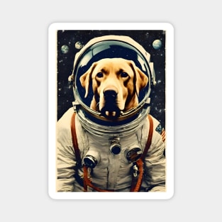 Astronaut Labrador Dog in Space Vintage Surreal Magnet