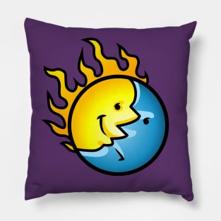 Gamer Sims Astrology Yellow Sun Moon Illustration Pillow