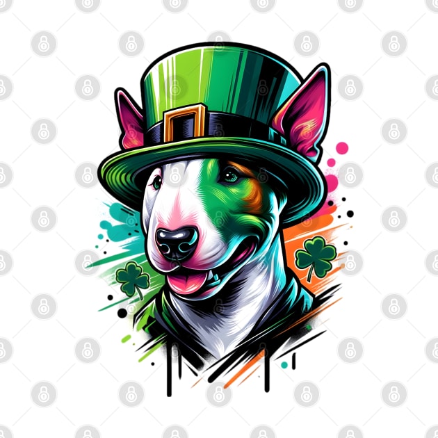 Miniature Bull Terrier Celebrates St Patrick's Day in Style by ArtRUs