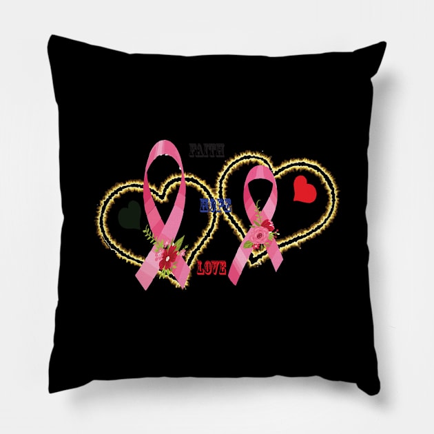 Breast Cancer, Pink Ribbon Pillow by busines_night