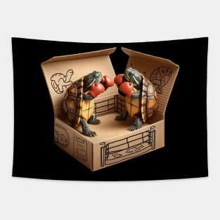 Box Turtles Boxing in a Box T-Shirt | Funny Ultimate Box Turtle Shirt | Perfect Cute Birthday Party tshirt | Best Lazy Animal Lover Gift Tapestry