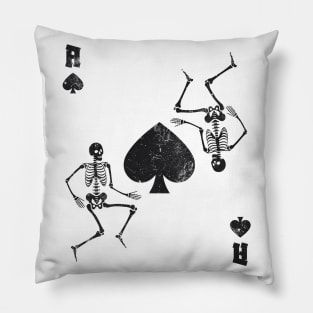 Ace Of Spades Card Skeleton Dance Gothic Halloween Pillow