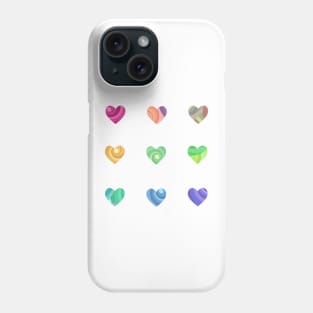 Mini Rainbow Swirl Hearts Sticker Pack Phone Case