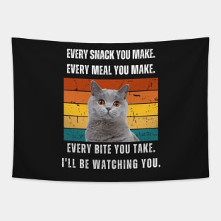 Every snack you make. British shorthair retro design Tapestry