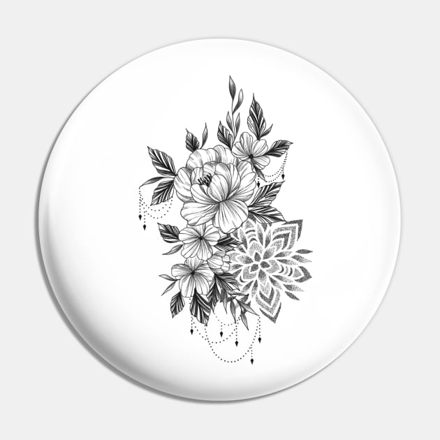 Mandala flower artwork Pin by Rachellily