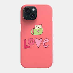 Cat Cup Love Phone Case