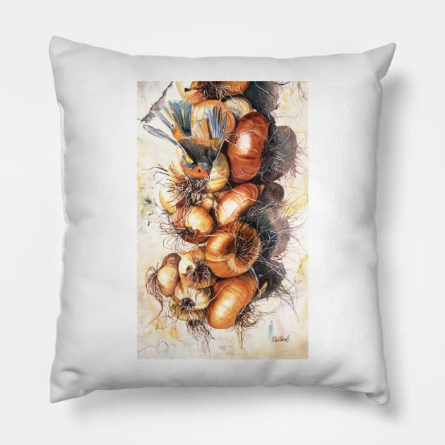 A Fleeting Visit Pillow by Mightyfineart