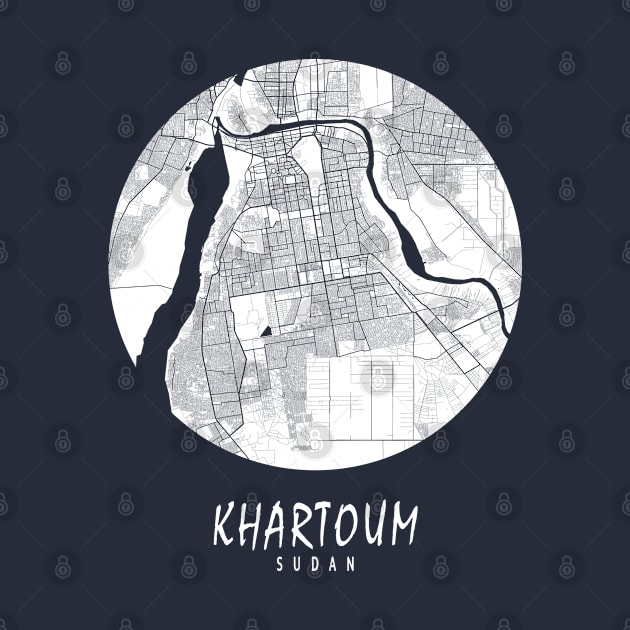 Khartoum, Sudan City Map - Full Moon by deMAP Studio