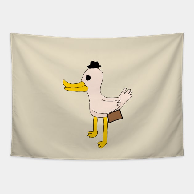 A duck with a Brief Case Tapestry by Usagicollection