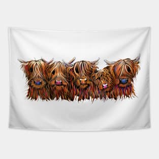 SCoTTiSH HiGHLaND CoWs ' THe HaiRY BuNCH OF CooS ' Tapestry