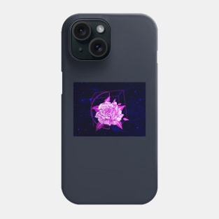 Geometric Blush Rose in Space (Navy) Phone Case