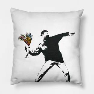 Banksy Flower Thrower Rage Pillow