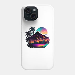 Hawaii Island Neon Cityscape Honolulu Waikiki Phone Case