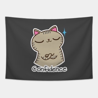 Confidence cat Tapestry
