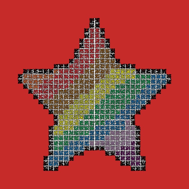 Pixel Rainbow Star by NightserFineArts