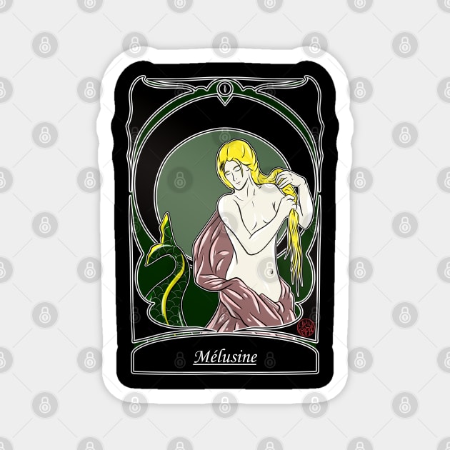 Melusine - folklore Poitou Alsace Bourgogne Magnet by Ukiyograph