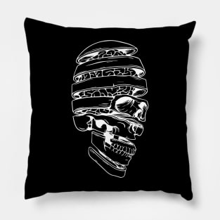 interrupted skull with big eyes for Halloween Pillow