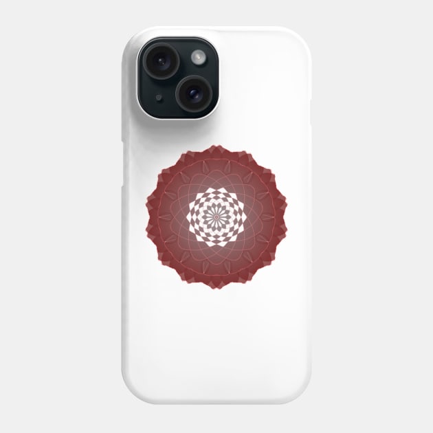 coral color  Mandala floral Intricate Patterns Symmetrical Design Phone Case by Mandalasia