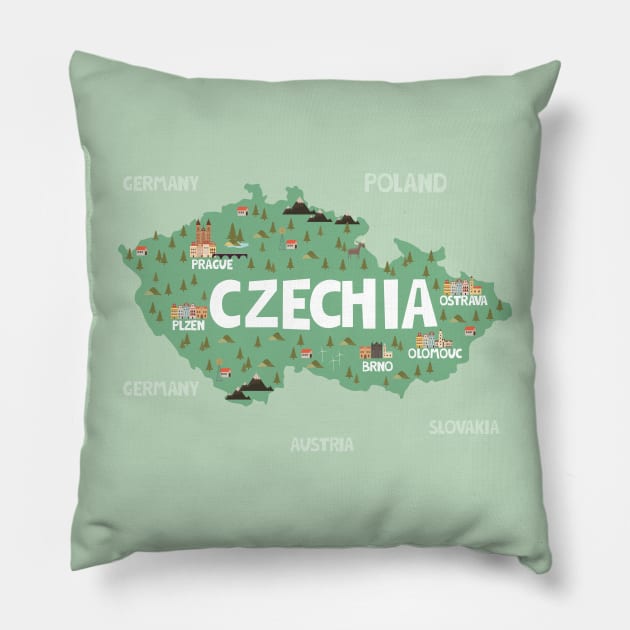 Czechia Pillow by JunkyDotCom