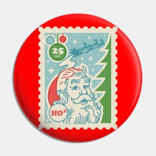 Santa Claus Stamp - Merry Christmas Pin