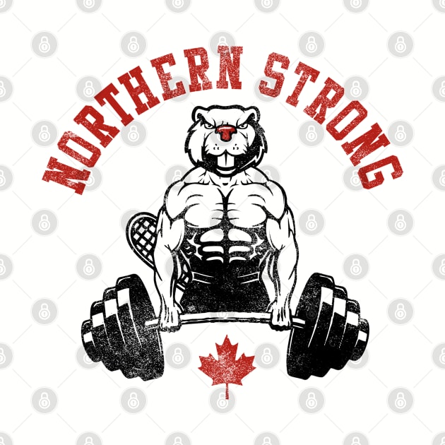 Northern Strong Weight Lifting Canadian Gym Beaver by Cattle and Crow