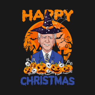 Funny Joe Biden Halloween Happy Christmas Witch Hat Anti Biden T-Shirt