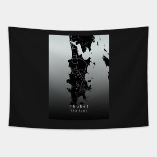 Phuket Thailand Island Map dark Tapestry