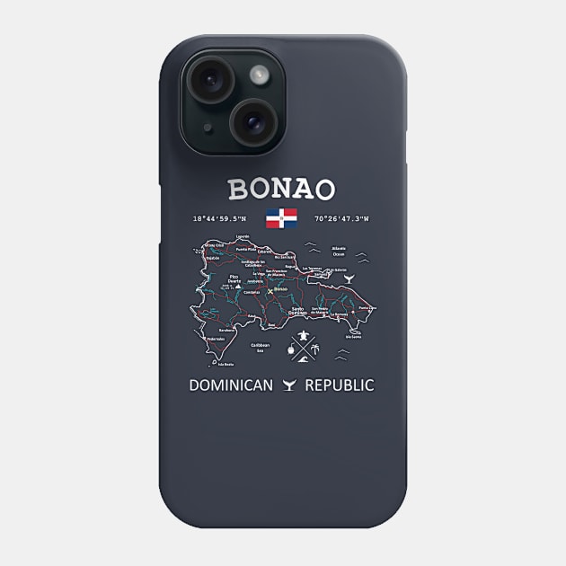 Bonao Dominican Republic Map Phone Case by French Salsa