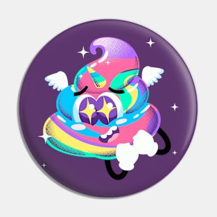 Poop emoji Angel Pin