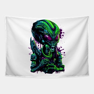 Graffiti Space Alien Tapestry