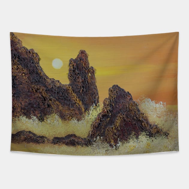 Sunset Shore Tapestry by 9teen