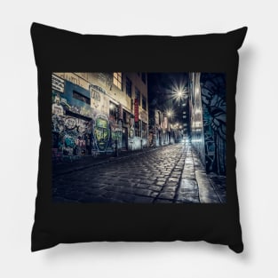 Hosier Lane at Night Pillow