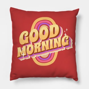 Good morning rainbow lettering Pillow