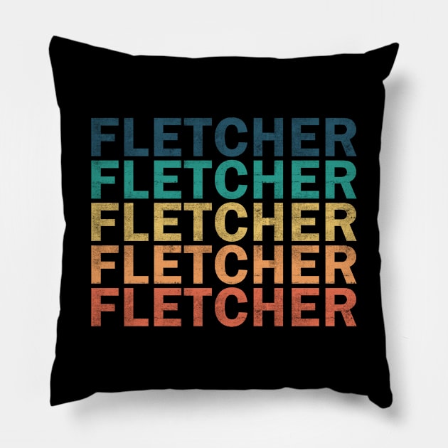 Fletcher Name T Shirt - Fletcher Vintage Retro Name Gift Item Tee Pillow by henrietacharthadfield